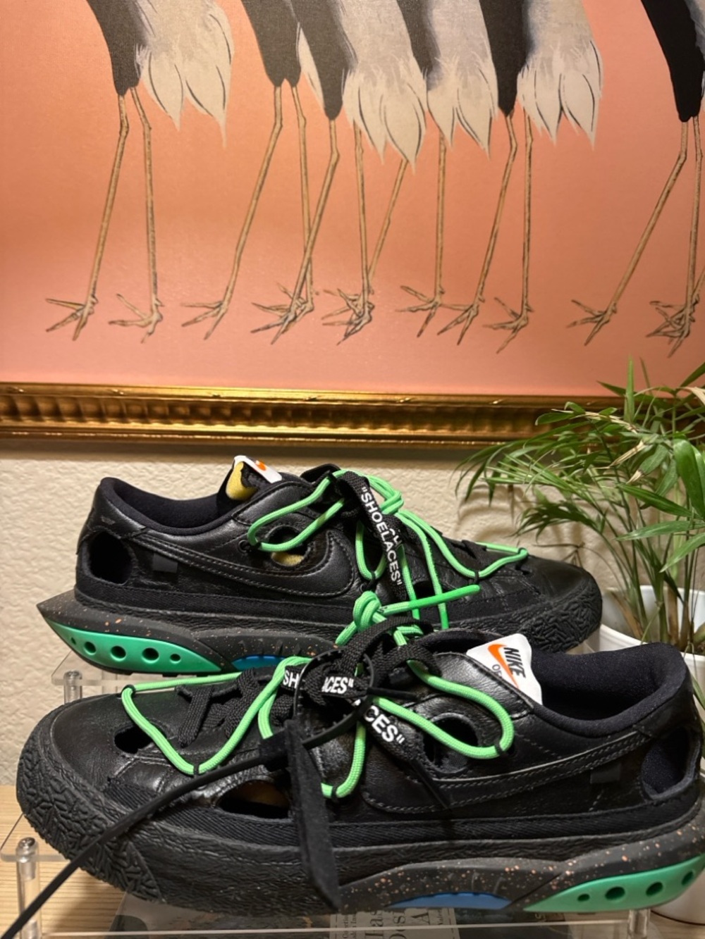 Nike x Off-White 
Blazer Low Black Green “Shoelaces” Men’s Size 11